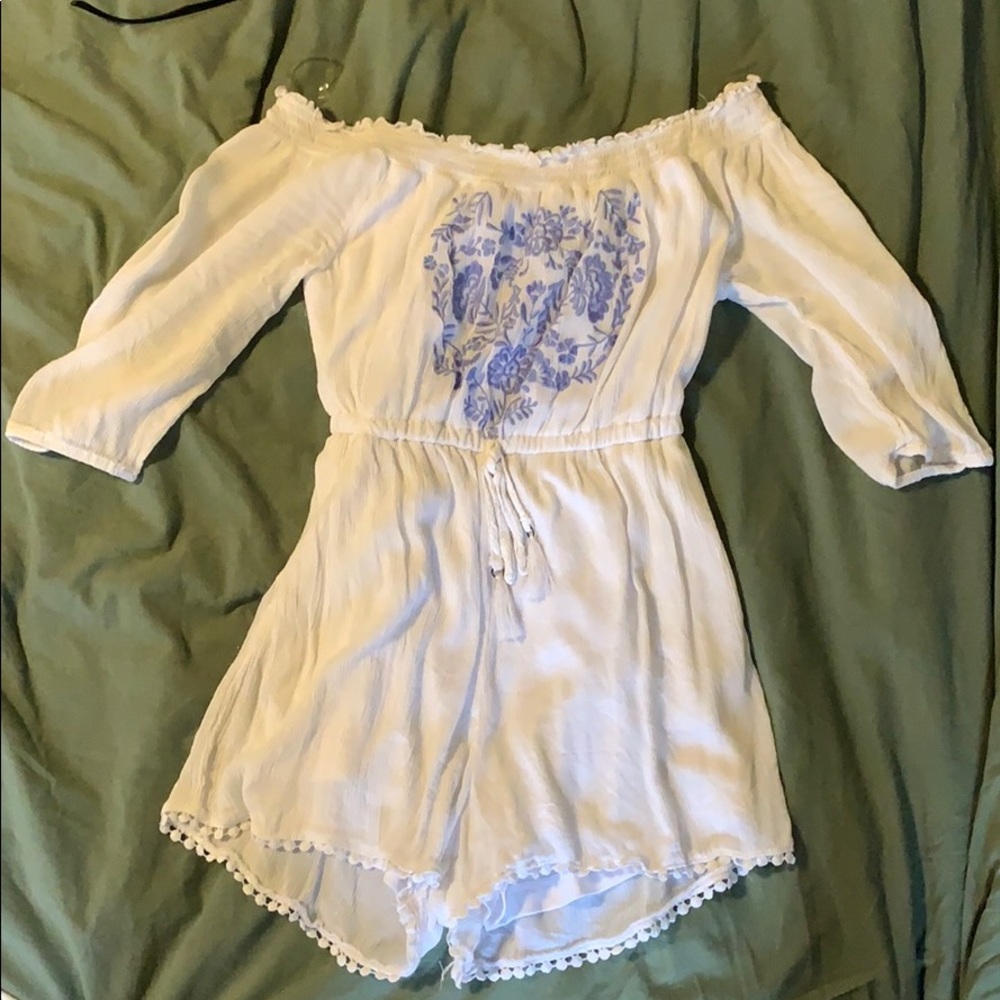 White Strapless Romper